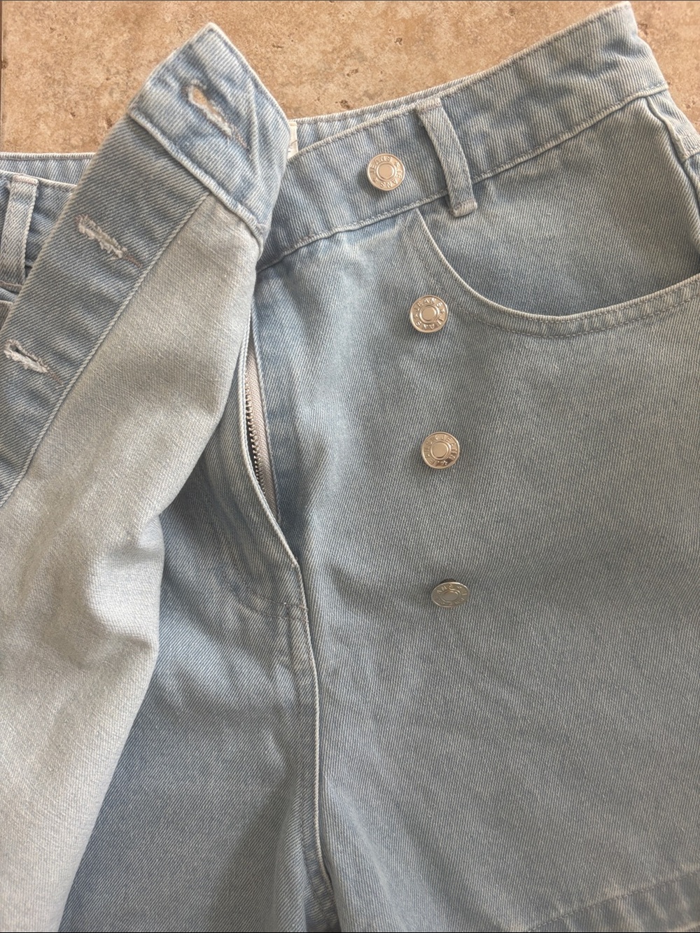Easy clothes Denim Lilia wraparound front skort - Picture 3 of 6